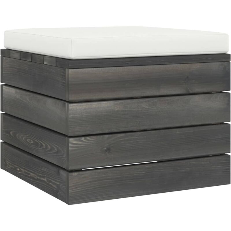 

Otomana de palets para jardín con cojín madera de pino - Crema