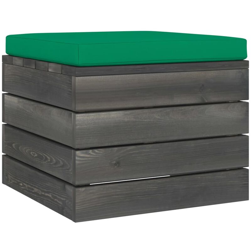 

Otomana de palets para jardín con cojín madera de pino - Verde