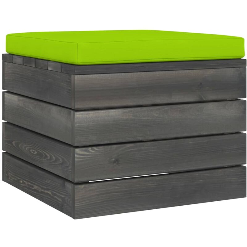 

Otomana de palés para jardín con cojín madera de pino - Verde