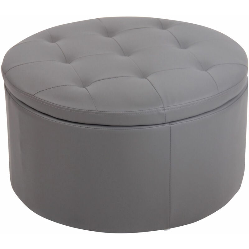 

Otomana Puff Evora Gris Cuero sintético