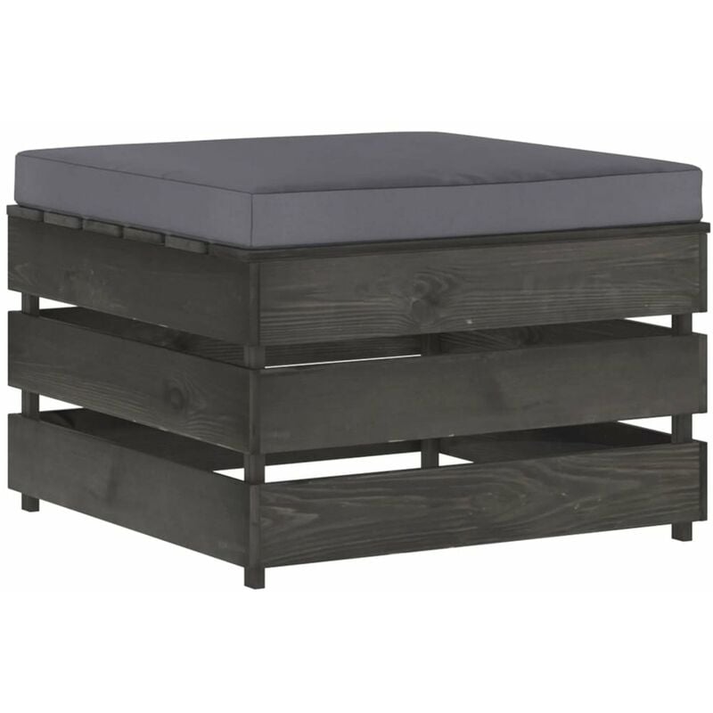 

Otomana seccional con cojin madera impregnada gris