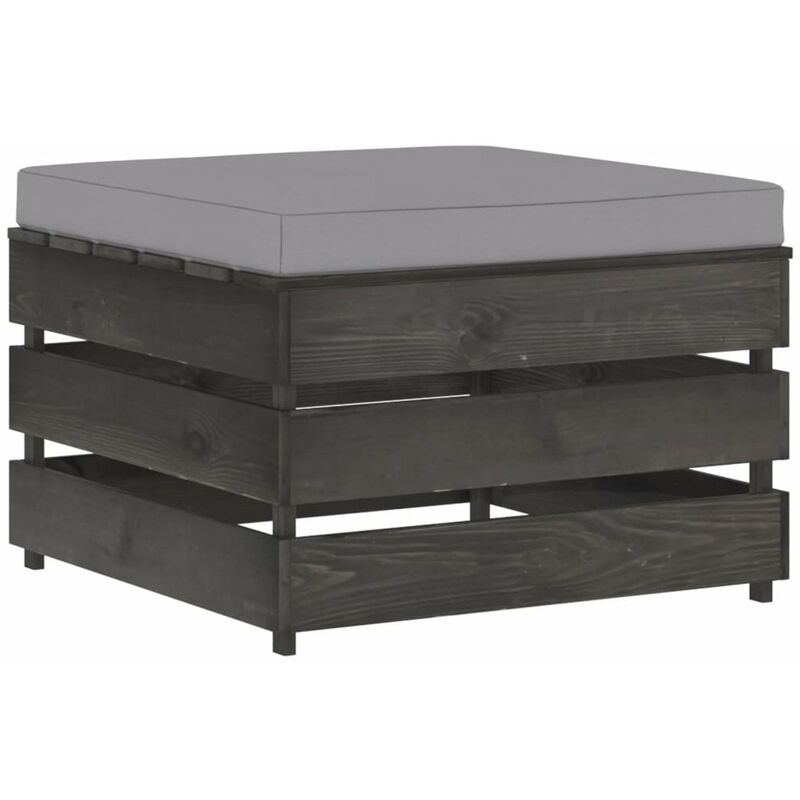 

Otomana seccional con cojin madera impregnada gris