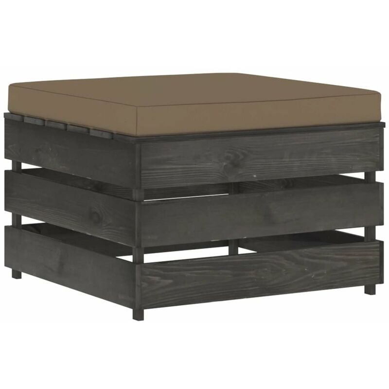 

Otomana seccional con cojin madera impregnada gris