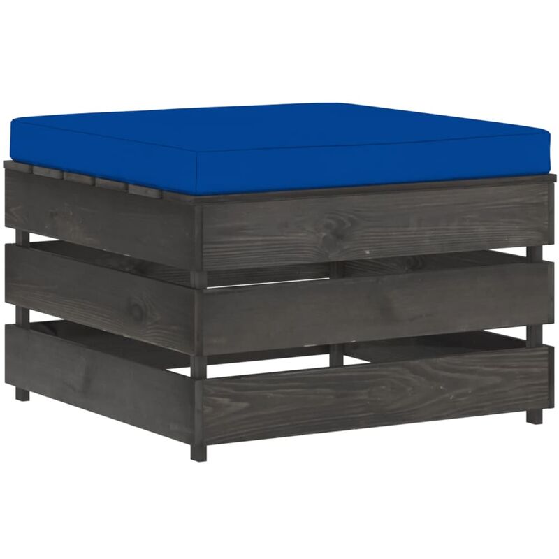 

Otomana seccional con cojín madera impregnada gris