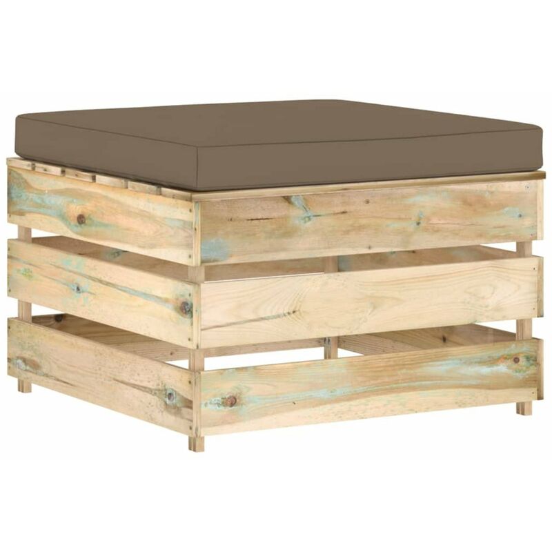 

Otomana seccional con cojin madera impregnada verde