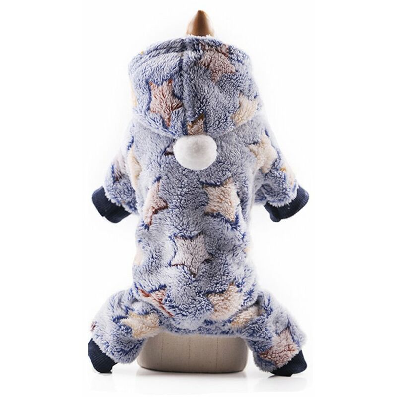 

Otono Invierno Sudadera con capucha para perros Sueter lindo Trajes calidos para mascotas Ropa Azul marino Estrellas S