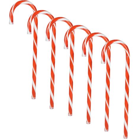 TONCHEAN Otra decoración navideña, bastones de caramelo grandes de plástico rellenables para árbol de Navidad, decoración colgante (6)