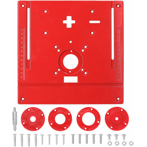 Otra herramienta de carpintero Placa de inserción de mesa de enrutador Máquina de corte eléctrica Rompecabezas Tablero basculante Herramienta auxiliar de grabado con 4 anillos y tornillos para bancos