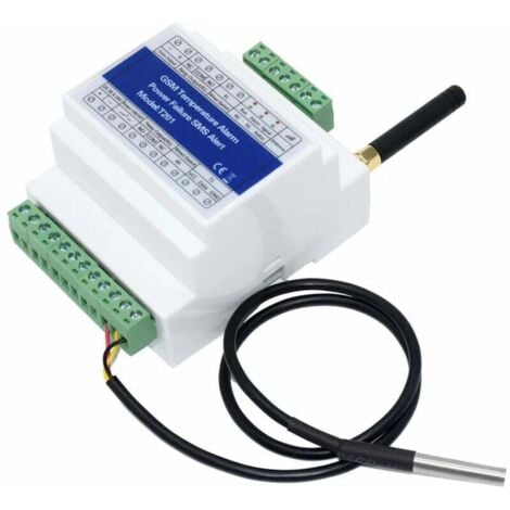LLING Otro accesorio de automatización del hogar T201 Interruptor de relé remoto GSM Controlador de acceso GSM 2G/3G/4G Alarma de temperatura Monitoreo del estado de energía Alarma SMS 2 salidas de relé Sen