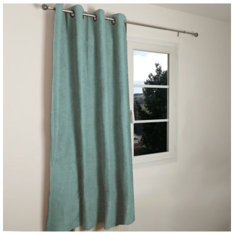 OTTAWA - Rideau thermique occultant jacquard 140x180 cm Coloris - Vert d'eau