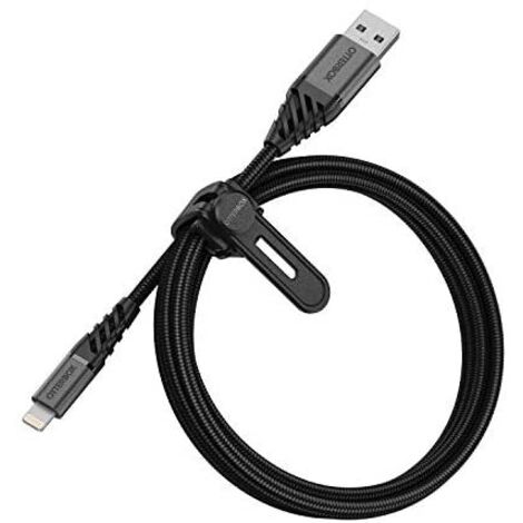 OtterBox USB A-Lightning 1M geflochtenes, verstärktes Kabel, Performance Plus Serie, Schwarz