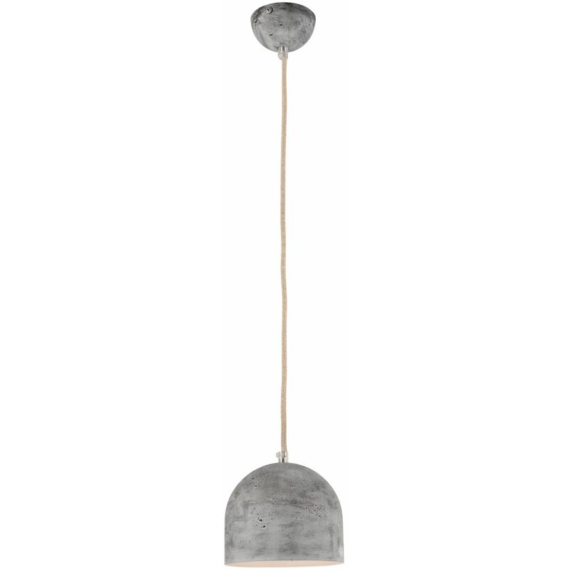 Image of Ottica concreta Lampada a sospensione Tavolo da pranzo in metallo retrò - Grigio, effetto cemento