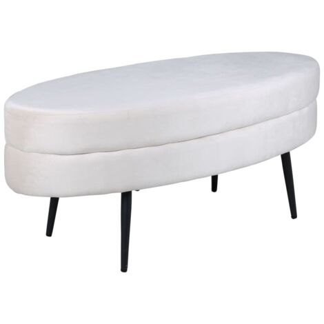 Otto Pouf, Hocker Velour offwhite.