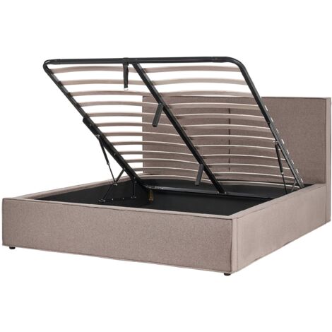 Ottoman Bed Fabric MOISSAC 160 x 200 cm (EU King Size) Taupe