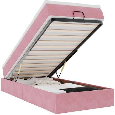 Ottoman-Bett mit Matratze Rosa 90x190 cm Samt vidaXL
