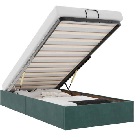 Ottoman-Bett ohne Matratze Dunkelgrün 100x200 cm Samt vidaXL