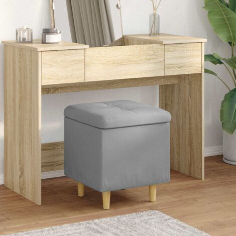 Ottoman con Almacenamiento Gris Claro 40 x 40 x 45 cm tela
