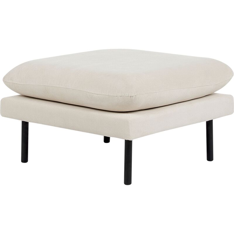 Ottoman Pouf Repose-Pieds Moderne Carré en Tissu Pieds en Métal Noirs Beige Clair Vinterbro