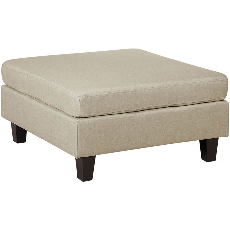 Pouf de Type Ottoman pour Canapé Modulable ou à Acheter Seul Tapissé en Tissu Beige de Qualité pour Salon Moderne et Scandinave Beliani