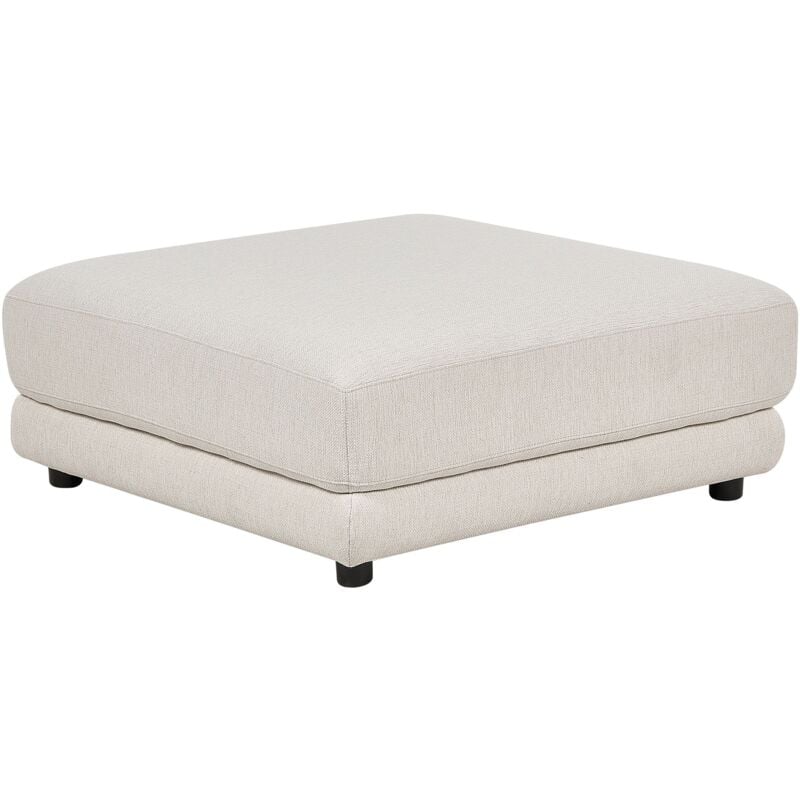 Ottoman pour Canapé Tabouret Assise Repose Pieds Carré en Polyester Rembourré Blanc Cassé