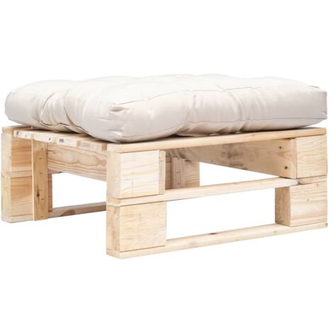 Ottomana da Giardino Pallet con Cuscino Sabbia Legno Naturale vidaXL
