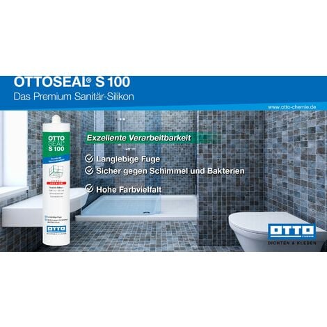 OTTO CHEMIE OTTOSEAL S100 Premium-Sanitär-Silikon 300ml C8687 matt weiß