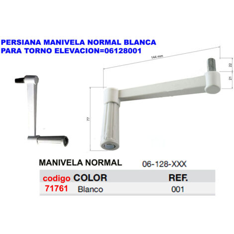 Otturatore a Manovella Normale Bianco per Sollevamento Tornio 06128001