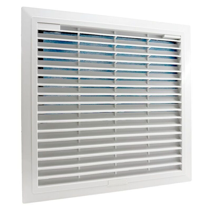 Ouïe d'aération plastique abs avec filtre IP54 - 325x325mm - RAL7035 pour armoire électrique
