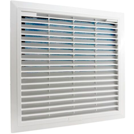 Ouïe d'aération plastique ABS avec filtre IP54 - 325x325mm - RAL7035 pour armoire électrique