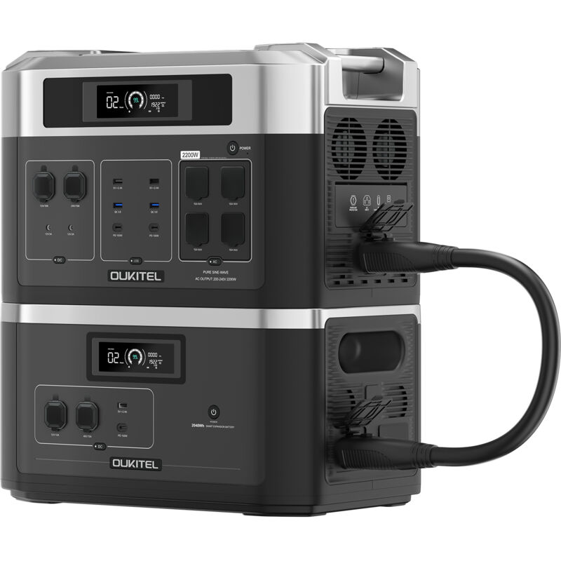 Oukitel - B20000E Centrale électrique portable 2048 Wh Batterie de secours LiFePO4 2200 w Générateur solaire à onde sinusoïdale pure avec 1 batterie