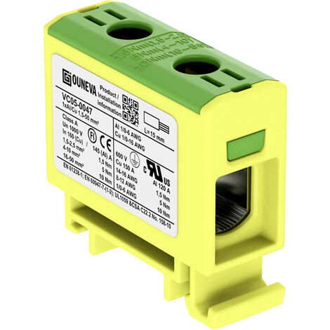 Ouneva Group VC05-0047 Verteilerblock  Schrauben  Gelb-Grün 1 St.