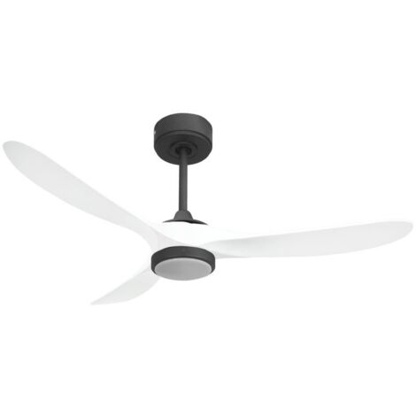 Ouray 2 de Klassfan - Ventilateur de plafond et destratificateur moteur DC basalte avec Lumière pales bois blanc 25 à 40 m²