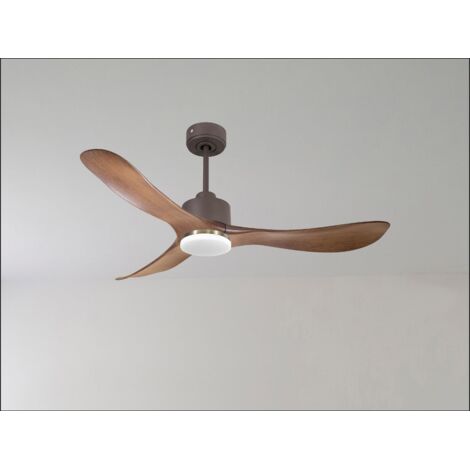 Ouray 2  de Klassfan - Ventilateur de plafond et destratificateur moteur DC basalte avec Lumière pales bois blanc 25 à 40 m²