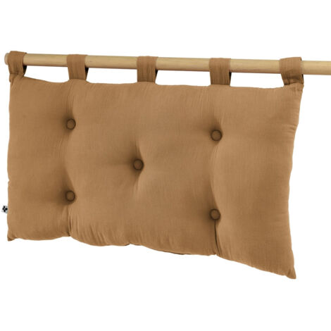 OUREA - Coussin de Tête de Lit avec Passants 50x80cm Gaze de Coton Camel