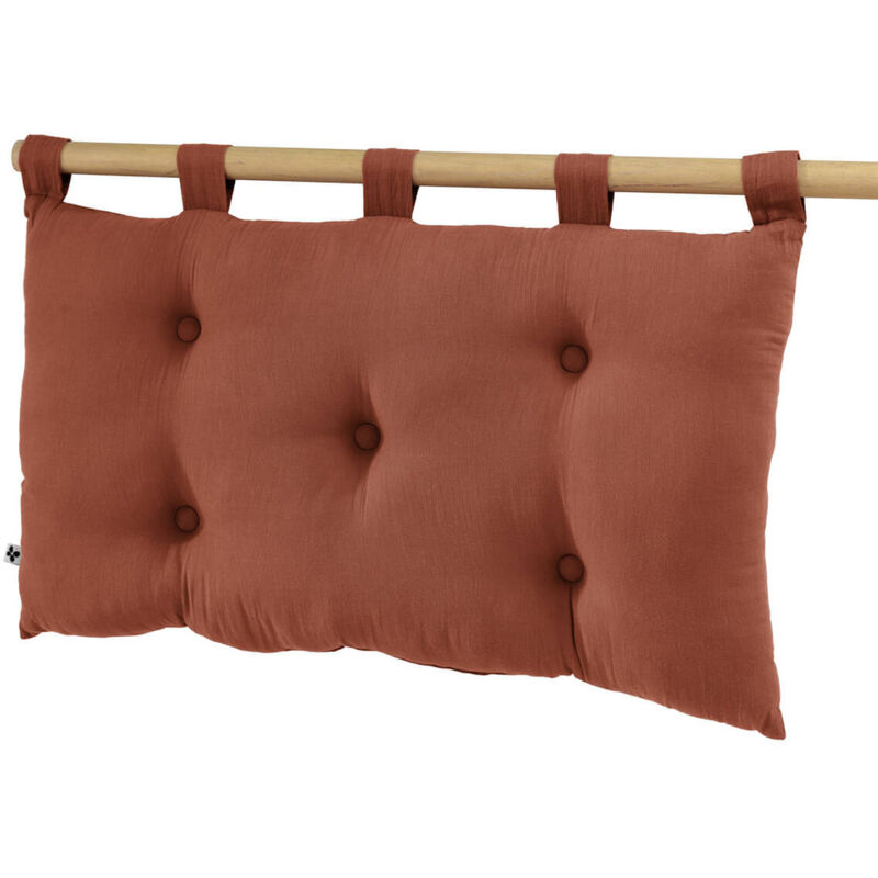 Ourea - Coussin de Tête de Lit avec Passants 50x80cm Gaze de Coton Terracotta