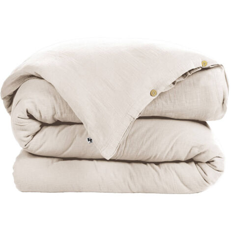OUREA - Housse de Couette 200x200cm Gaze de Coton Pampa