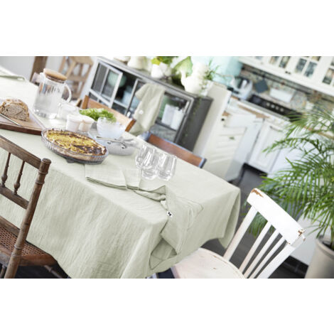 OUREA - Nappe Rectangulaire 150x250cm Gaze de Coton Vert d'Eau