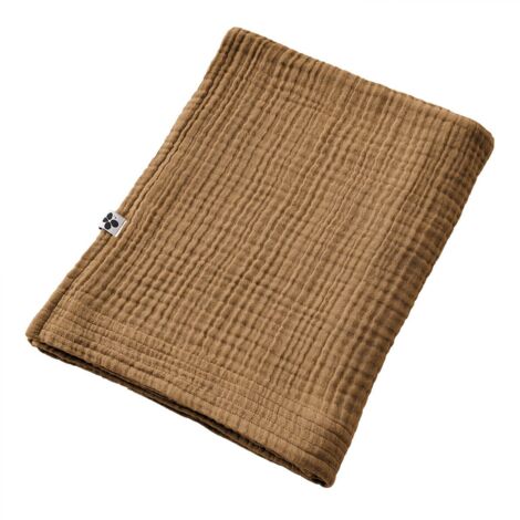 OUREA - Serviette de Bain 90x150cm Gaze de Coton Camel