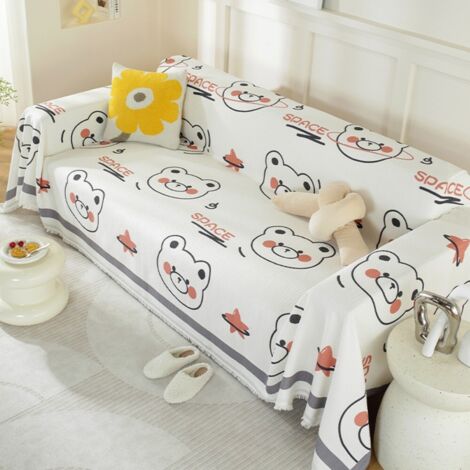 Ours de l'espace 180X130 Coussin de canapé monobloc, housse de canapé intégrale anti-griffures de chat, adaptée à toutes les saisons, serviette/housse de canapé