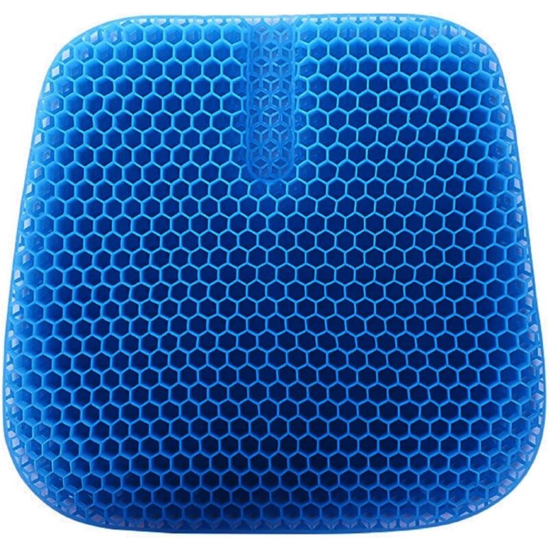oussin de Siège en Gel, Nid d'abeille à Doubles Couches, Respirant pour la Voiture,Le Bbureau et au Domicile,Bleu