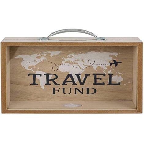 Out of the blue Accessorio Decorativo/Portavalori da Viaggio in Legno/Dimensioni: 21x16,5x7,5 cm