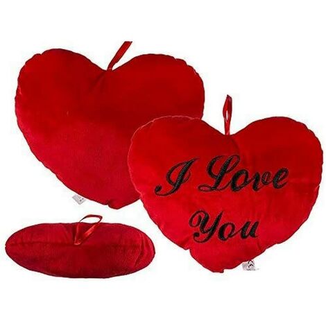 Out of the blue Cuscino-Cuscino a Cuore Rosso/Stampa I Love You/Dimensioni: 36 x 32 cm