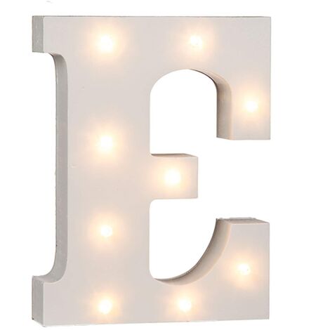Out of the blue Lettera E in legno illuminabile blue, con 8 LED