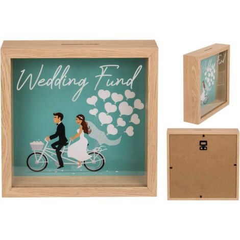 Out of the blue Salvadanaio in Legno/Collezione per Un Matrimonio Wedding Fund/Dimensioni: 20 x 20 cm