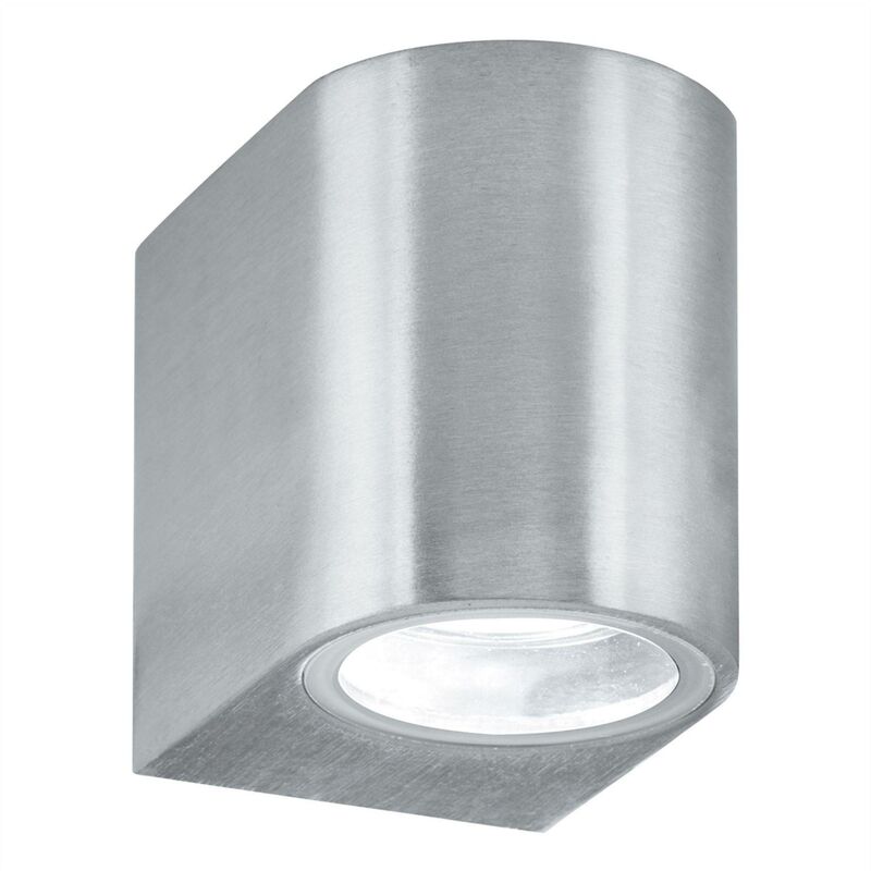 Outdoor - 1 Light Outdoor Wall Light Satin Silver IP44, GU10 - Searchlight