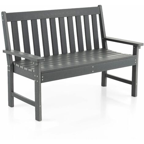 Outdoor 2-Person Garden Bench Patio Lounger Ergonomic Loveseat w/ Cozy Backrest