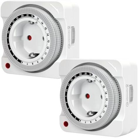 Outdoor and socket timer - Analog 24-hour mini with 96 segments, pack, time