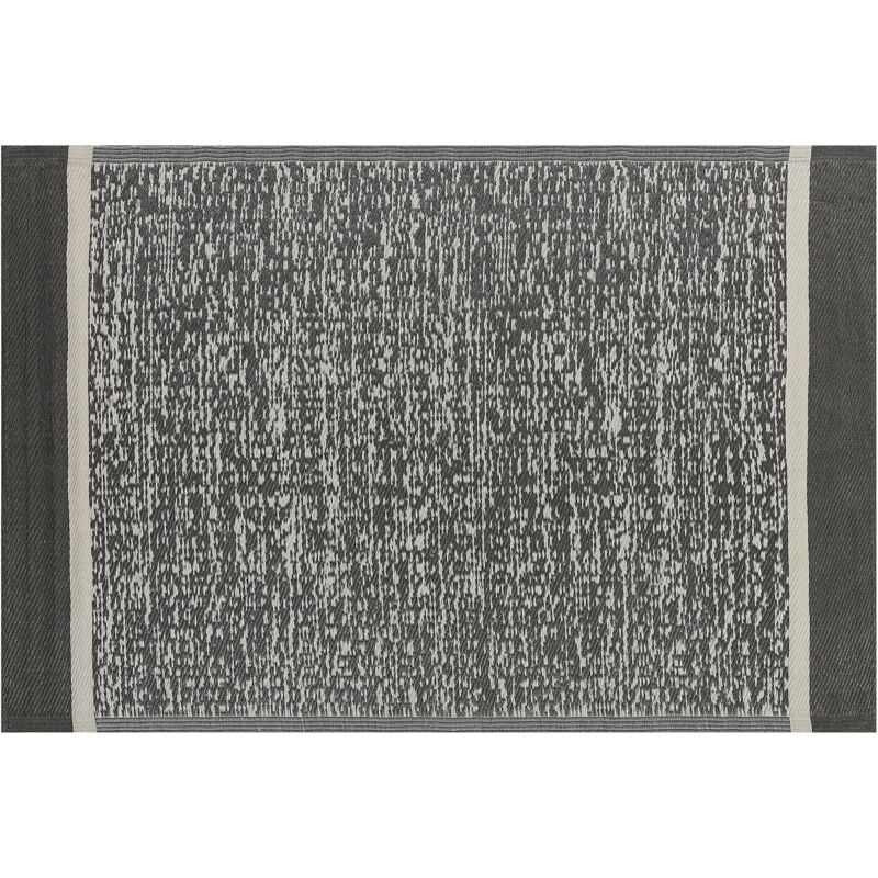 Indoor Outdoor Area Rug 120 x 180 cm Black and White Synthetic Woven Bellari