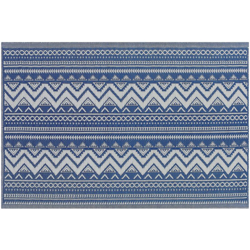 Beliani - Indoor Outdoor Patio Area Rug 120 x 180 cm Blue Synthetic Weave Nagpur