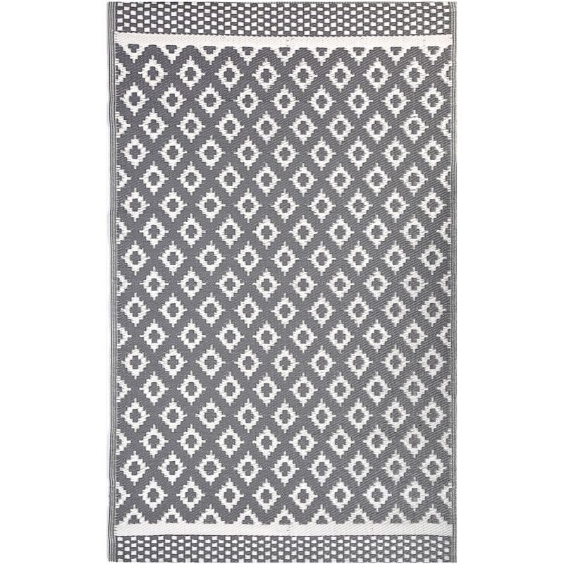 Beliani - Modern Indoor Outdoor Area Rug Geometric Pattern 120 x 180 cm Grey Thane